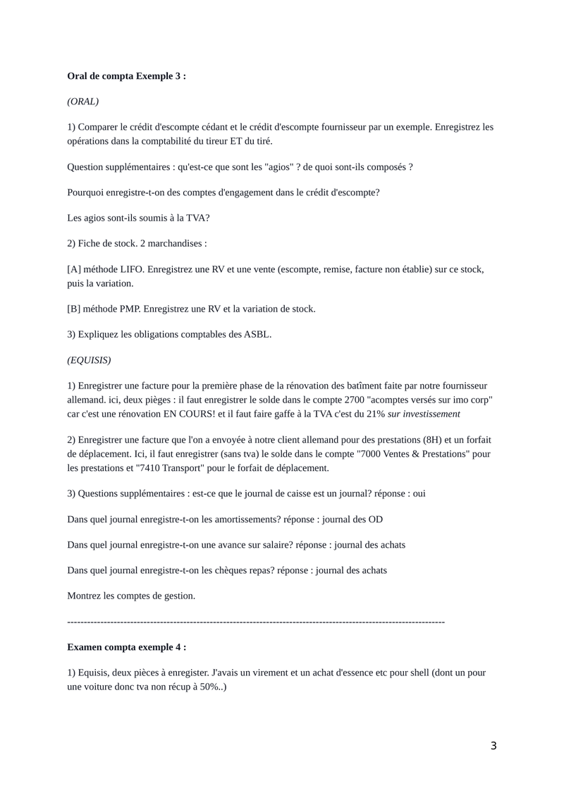 NoteCampus > Comptabilité  Questions d'oral